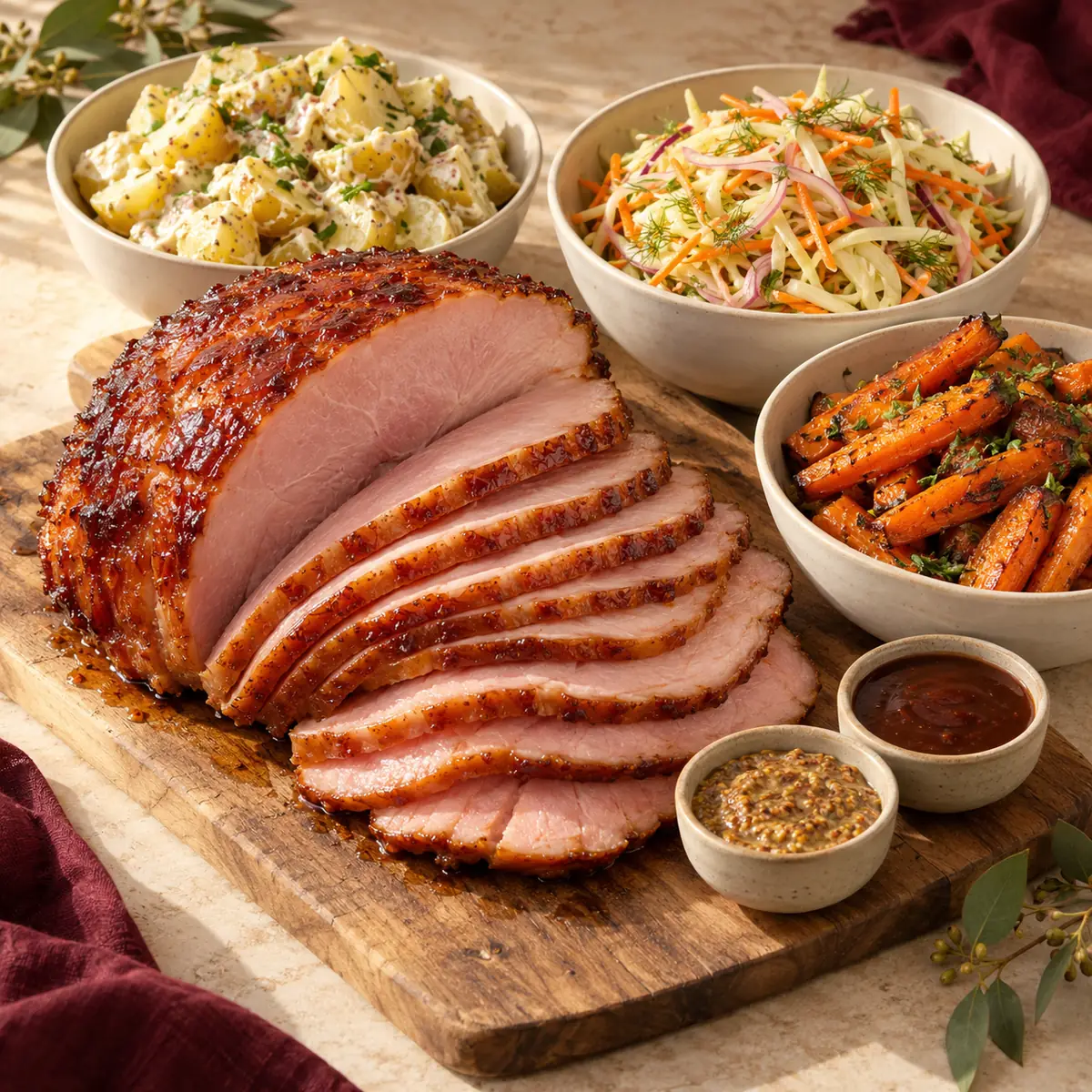 XMAS Ham Pack — Regular with summer sides, illustrative serving suggestion