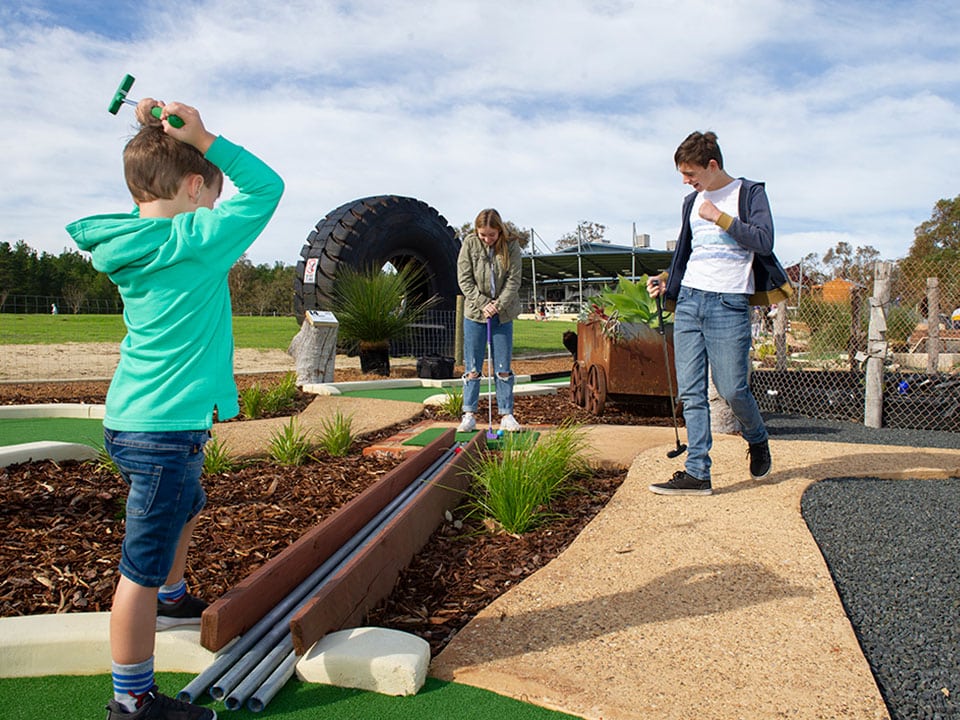Mini golf at Old Coast Road Brewery in Myalup, Western Australia